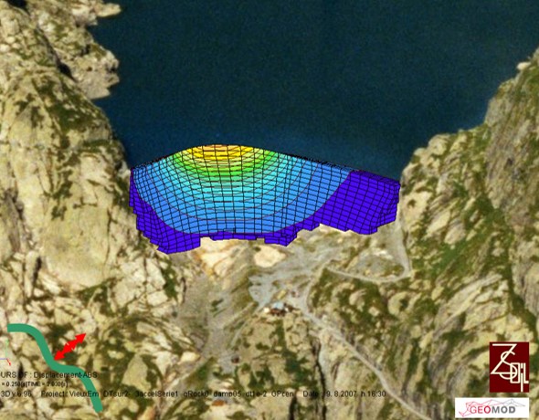 Vérification au séisme d'un barrage poids-voûte